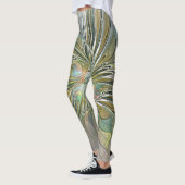 Floral Fantasy Modern Fractal Art Flower met Gold Leggings (Links)