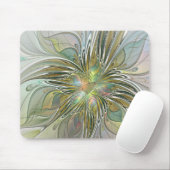 Floral Fantasy Modern Fractal Art Flower met Gold Muismat (Met muis)