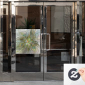 Floral Fantasy Modern Fractal Art Flower met Gold Raamsticker (Kantoordeur)