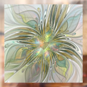 Floral Fantasy Modern Fractal Art Flower met Gold Raamsticker (Vel 2)
