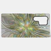 Floral Fantasy Modern Fractal Art Flower met Gold Samsung Galaxy Hoesje (Achterkant horizontaal)