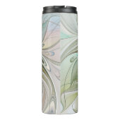 Floral Fantasy Modern Fractal Art Flower met Gold Thermosbeker (Achterkant)