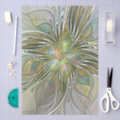 Floral Fantasy Modern Fractal Art Flower met Gold Tissuepapier (Craft)