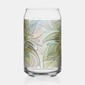 Floral Fantasy Modern Fractal Art Flower With Gold Blikvorm Glas (Links)