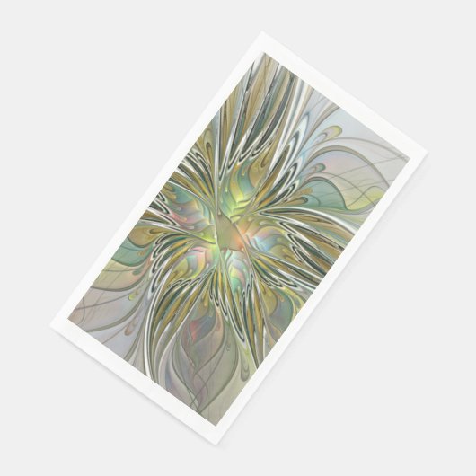Floral Fantasy Modern Fractal Art Flower With Gold Servet (Hoek)