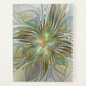 Floral Fantasy Modern Fractal Flower W. Gold Name Planner (Achterkant)
