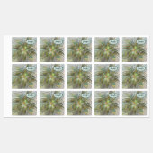 Floral Fantasy Moderne Fractal Bloem W. Gouden Tek Labels (Vel)