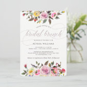 Floral Fantasy | Moderne Waterverf Bridal Brunch Kaart (Staand voorkant)