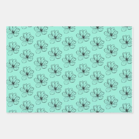 Floral Fantasy Naadloos inpakpapier (Voorkant 2)