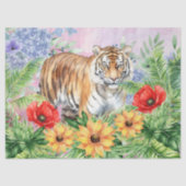 Floral Fantasy Oerwoud Tijger Decoupage Tissuepapier (Voorkant)