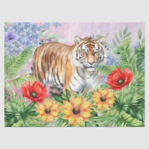 Floral Fantasy Oerwoud Tijger Decoupage Tissuepapier