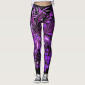 Floral Fantasy Paars Leggings (Voorkant)