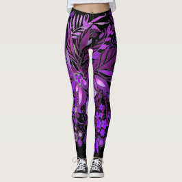 Floral Fantasy Paars Leggings