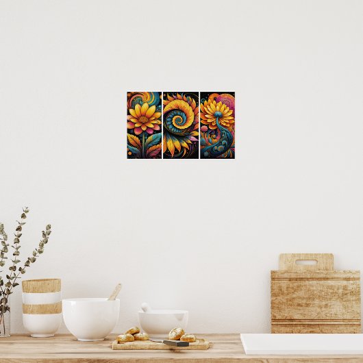 Floral Fantasy Poster (Keuken)