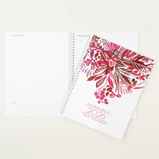 Floral Fantasy Red Daily Agenda 2026 (Display)