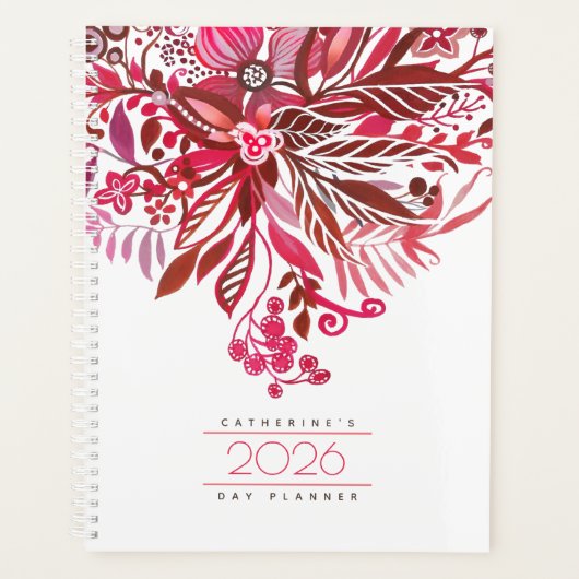 Floral Fantasy Red Daily Agenda 2026 (Voorkant)