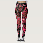 Floral Fantasy Ruby Red Leggings (Voorkant)