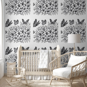 Floral Fantasy Vlinderkleuring Behang