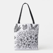 Floral Fantasy Vlinderkleuring Tote Bag (Achterkant)