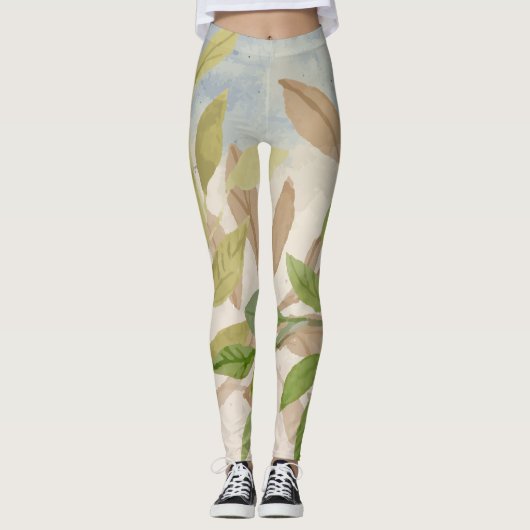 Floral fantasy waterverf leggings (Voorkant)