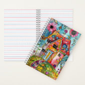 *~* Floral Fantasy Whimsical AN1 Happy Colorful Notitieboek (Binnen)
