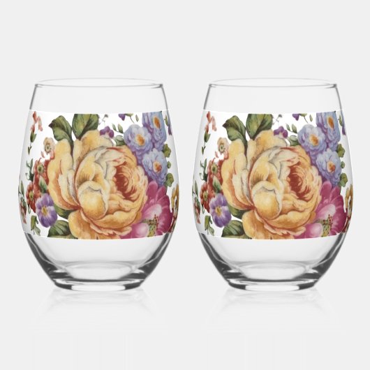 Floral Fantasy   Wijnglas Zonder Voet (Voorkant)