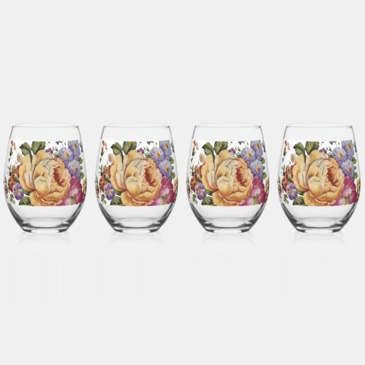 Floral Fantasy Wijnglas Zonder Voet (Voorkant)
