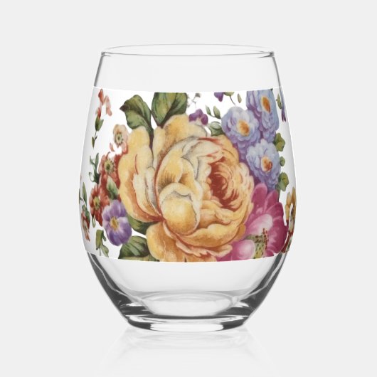 Floral Fantasy   Wijnglas Zonder Voet (Voorkant)