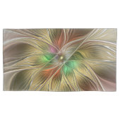 Floral Fantasy With Gold Modern Abstract Fractal Kussensloop (Voorkant)