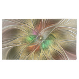 Floral Fantasy With Gold Modern Abstract Fractal Kussensloop