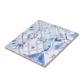 Floral Farmhouse Blue White  Kitchen Tegeltje (Zijkant)