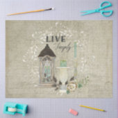 Floral Farmhouse Lantern Ephemera Wood Decoupage Tissuepapier (Craft)