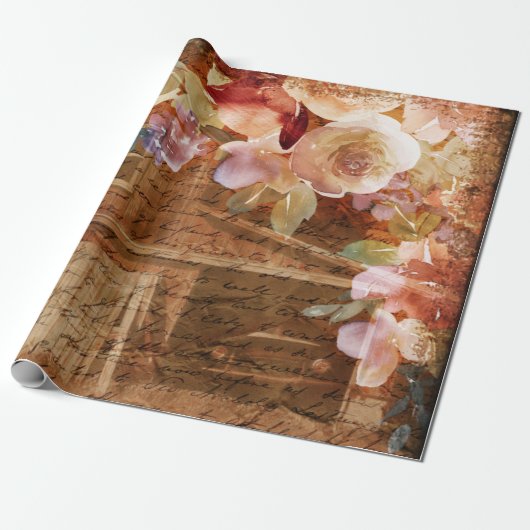 Floral Farmhouse Rustic Barn Cadeaupapier (Uitgerold)