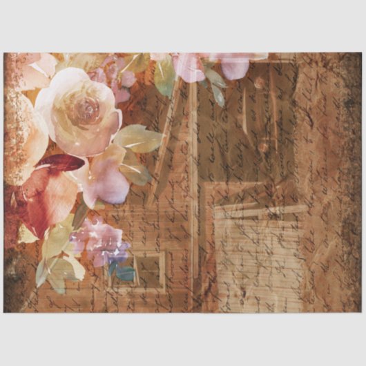 Floral Farmhouse Rustic Barn ontkoppeling Tissuepapier (Voorkant)