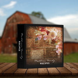 Floral Farmhouse Rustic Barn Recipe Book 1 1/2" Multomap