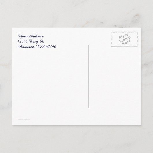 Floral Faux Canvas Briefkaart (Achterkant)