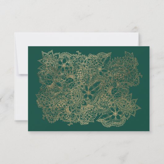 Floral faux goud smaragd groen zijn mijn bruidsmei kaart (Achterkant)