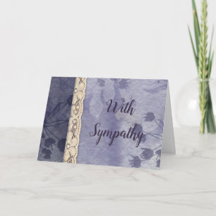 Floral Faux Lace Large Font Sympathcard Kaart
