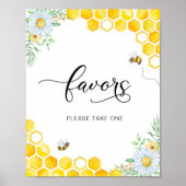 Floral favors Sign. Honey Bee Poster (Voorkant)