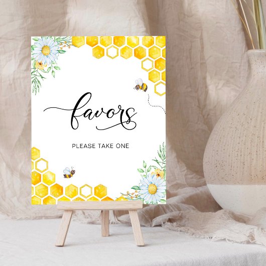 Floral favors Sign. Honey Bee Poster