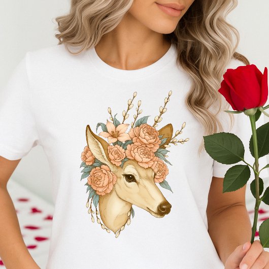 Floral Fawn – De zachte geest van Natuur Tri-Blend Shirt