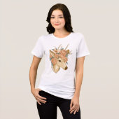 Floral Fawn – De zachte geest van Natuur Tri-Blend Shirt (Voorkant volledig)