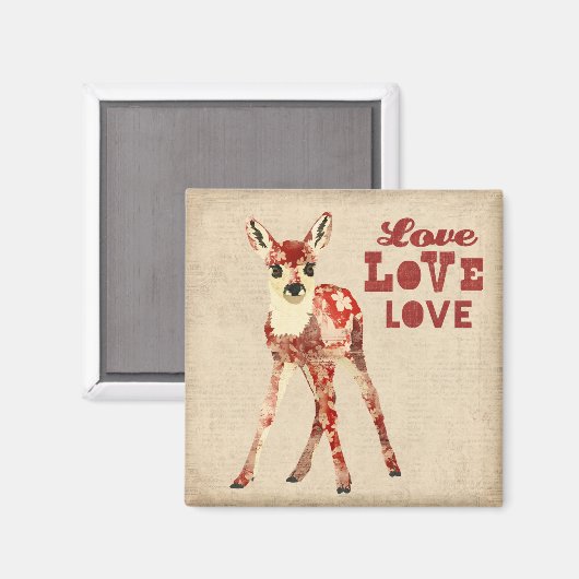 Floral Fawn Love Magnet (Voorkant / Achterkant)