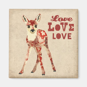 Floral Fawn Love Magnet