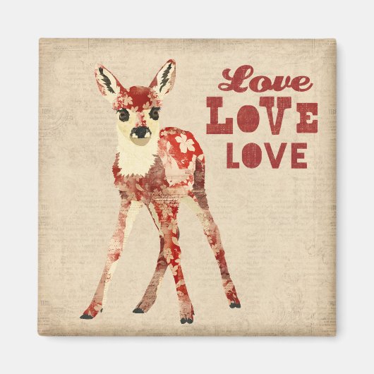 Floral Fawn Love Magnet (Voorkant)