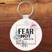  Floral Fear Not Isaiah 41:10 Sleutelhanger (Voorkant)