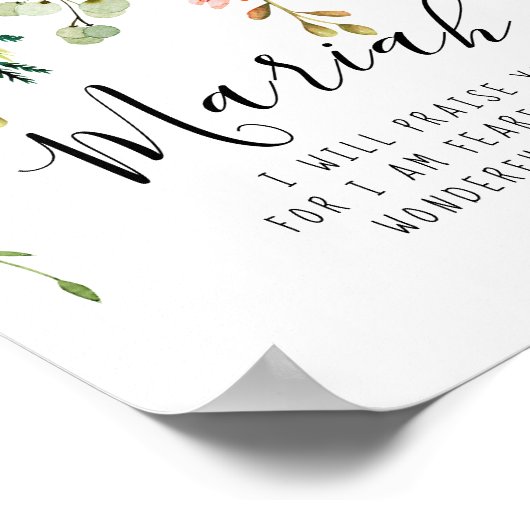 Floral Fearful en Wonderful Made Psalm Poster (Hoek)