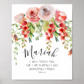 Floral Fearful en Wonderful Made Psalm Poster (Voorkant)