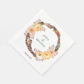 Floral Feather Wreath Wedding Servet (Hoek)