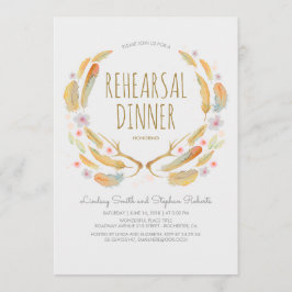 Floral Feathers Antlers Woodland repetitie diner Kaart